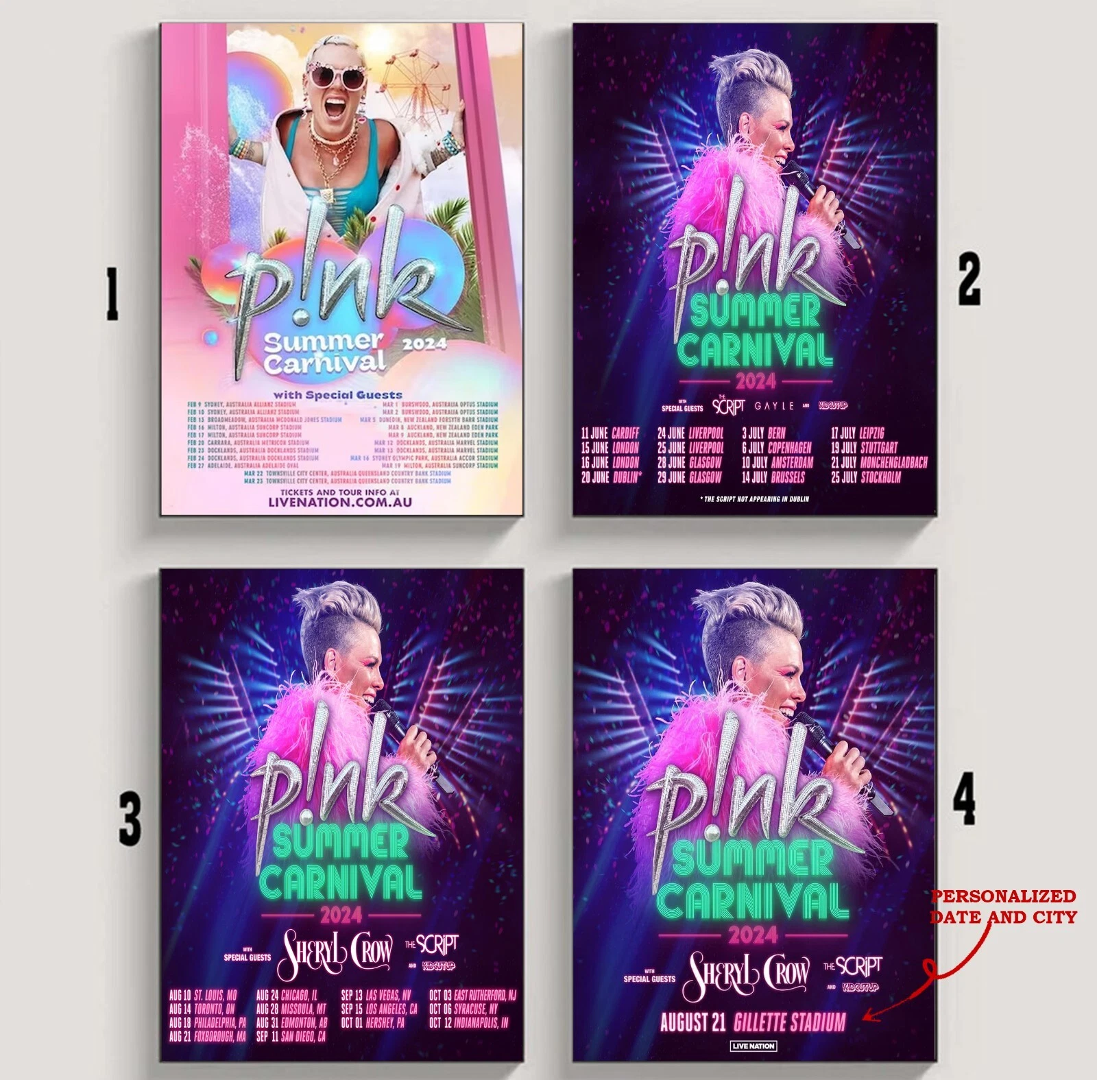 Custom Pink Tour Summer Carnival 2024 Poster