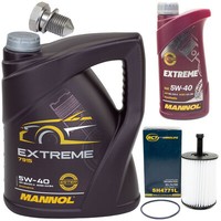 MotoröL Set 5W-40 6 Liter + ÖLfilter Sh 4771 L + Schraube FüR Audi Seat Skoda Vw