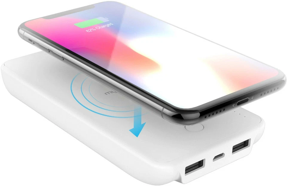 NUEVO cargador inalámbrico myCharge 5K desenchufado + banco de alimentación blanco 5000 mAh Foto 3 de 4