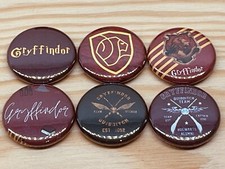 GRYFFINDOR HARRY POTTER HOUSE - SET OF 6PC 1" INCH PIN BUTTONS [BM235]