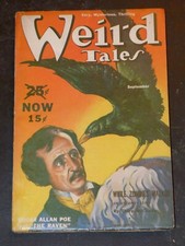 Weird Tales Pulp September 1939- Virgil Finlay-Edgar Allen Poe