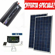 Kit Fotovoltaico 2 KW Pwm Inverter 2000W Pannello Solare 200W reg 30 amp CAMPER
