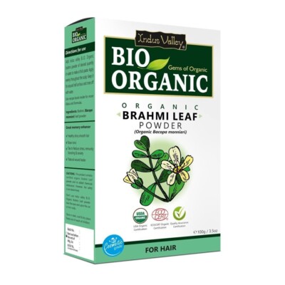 INDUS VALLEY 100% Organic Brahmi Powder | Bacopa monnieri (100g) Free Shipping
