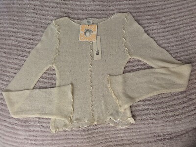 NWT Urban Outfitters BDG Nectar Clothing Knit Overlock Seamed Top Ivory $59 MED