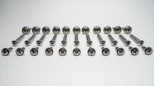 25 FLUSH SHEET METAL PLUGS & 33 CHROME INT SCREWS! FOR FORD CAR/TRUCK 1950s & Up - Picture 7 of 9