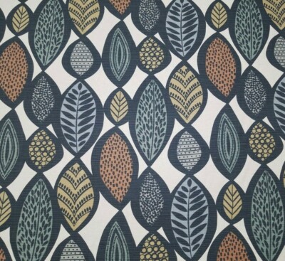 Amanda in Mineral BTY Richloom 80% Cotton / 20% Linen 54'' Wide Leaves