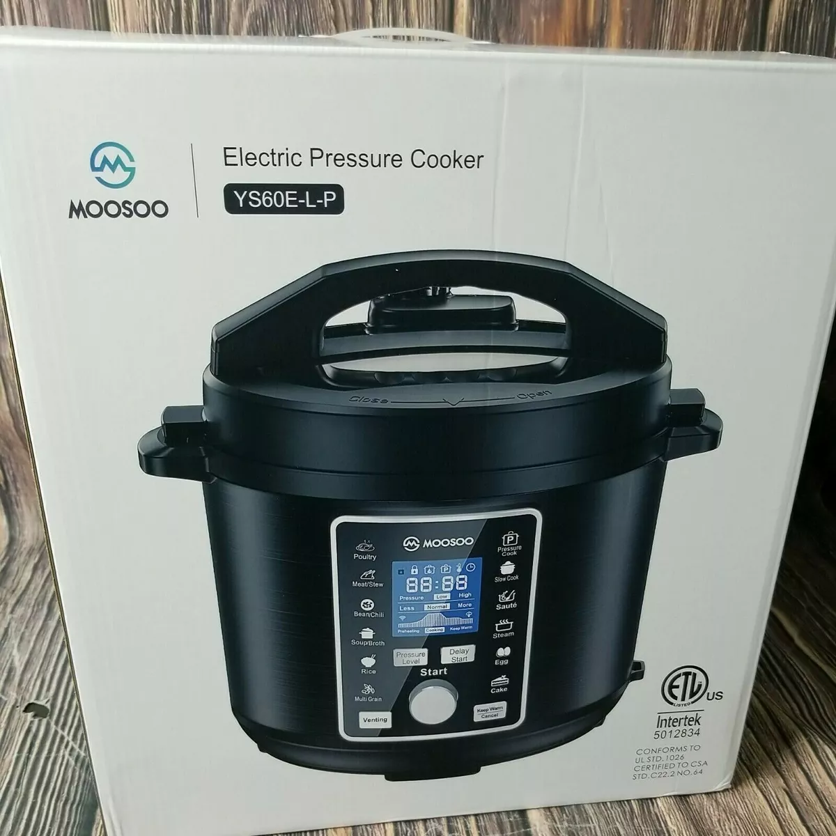 Moosoo YS60E L P 6 Qt Electric Pressure Cooker Matte Black