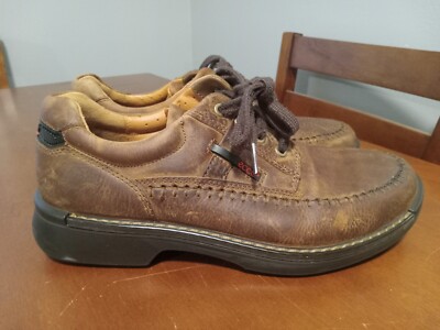 Ecco Shock Point Brown Leather Casual Dress Shoes Men's Size 41 Ecco  Insoles