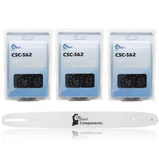 3Pk 18" Single Rivet Bar & 18" Semi Chisel Chain Combo for Craftsman 358.34106