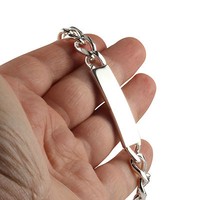 Men's Identity Bracelet Solid 925 Sterling Silver 45g Men's Identity Bracelet Solid 925 Sterling Silver 45g