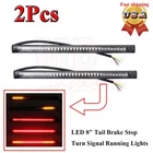 2PCS 8" Motorcycle 48LED Integrated Brake Stop Turn Signal Rear Tail Light Strip