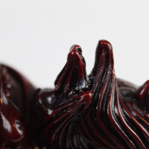 Laughing Buddha Statue 6.25" Tall Red Resin Dragon Feng Shui Luck Joy Prosperity - Picture 7 of 8