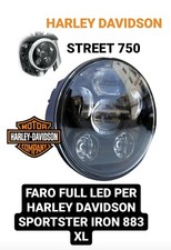 FARO LED MOTO H4 5.75" PER HARLEY DAVIDSON STREET 750 SPORTSTER 883 6000K 