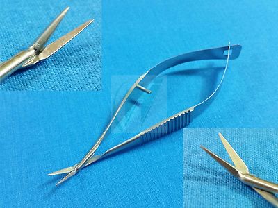SURGICAL GRADE AUTOCLAVABLE VANNAS MICRO SMALL BLADE SCISSORS ANGLED FORWARD 3''