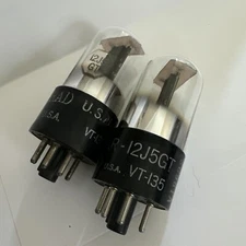 Close Match Pair NOS Ken-rad 12J5 GT VT-135 Audio Tubes Black Plates