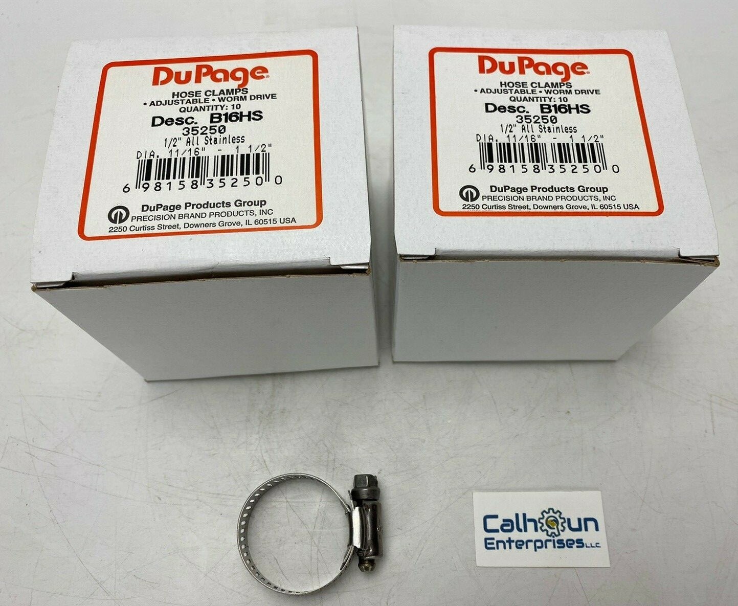 (2 Boxes of 10) DUPAGE STAINLESS HOSE CLAMPS B16HS 1/2" WIDE, DIA 11/161 1/2" eBay