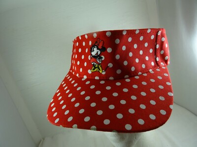 Disney Minnie Mouse Red Polka Dot Sun Visor Hat OSFM Adults