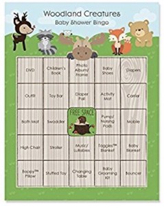Woodland Creatures Baby Shower Game Bingo Cards 16 Count Ebay