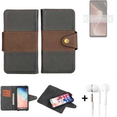 Wallet Case für Sharp Aquos Sense7 Plus + headset Schutz Hülle + Handy Tasche 
