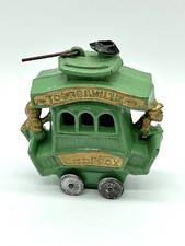 Vintage Fontaine Fox Toonerville Die-Cast Metal Trolley Toy Green  Gold 1923