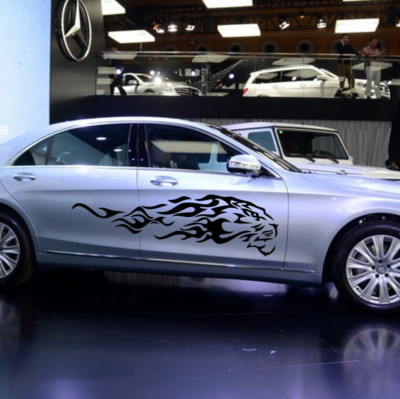 Car Decals Tiger flames 66'' for E class E260L E43 E53 Vinyl Door Sticker ZC1021