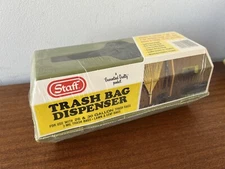 Garage Garbage Bag Roll Holder Wall Mount Storage Dispenser Plastic Vtg Green