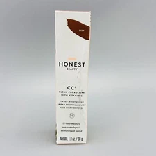 Honest Beauty Clean Corrective with Vitamin C Tinted Moisturizer CC Cream Deep