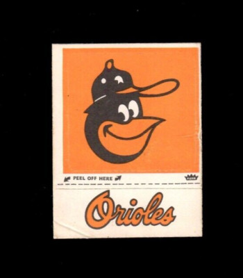1968-72 Fleer Cloth Stickers BALTIMORE ORIOLES Emblems EARLY VARIATION (Crease)