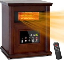 1500W Electric Infrared Space Heater, 3 Heat Settings, Tip-Over & Overheat Prote
