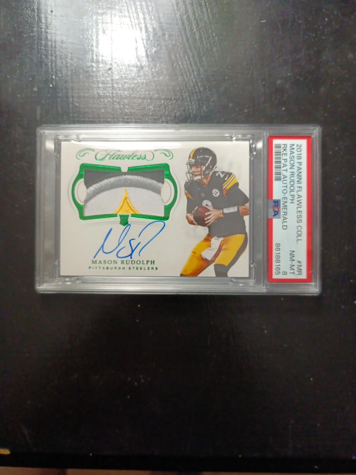 Mason Rudolph Panini Flawless Collegiate Rookie Patch Autographs #MR Emerald
