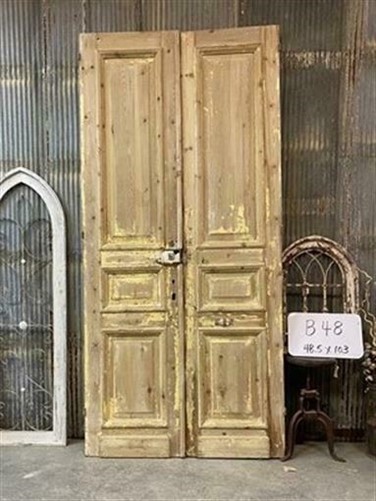 Antique French Double Doors, Thick Molding Design (48.5x103) European B48