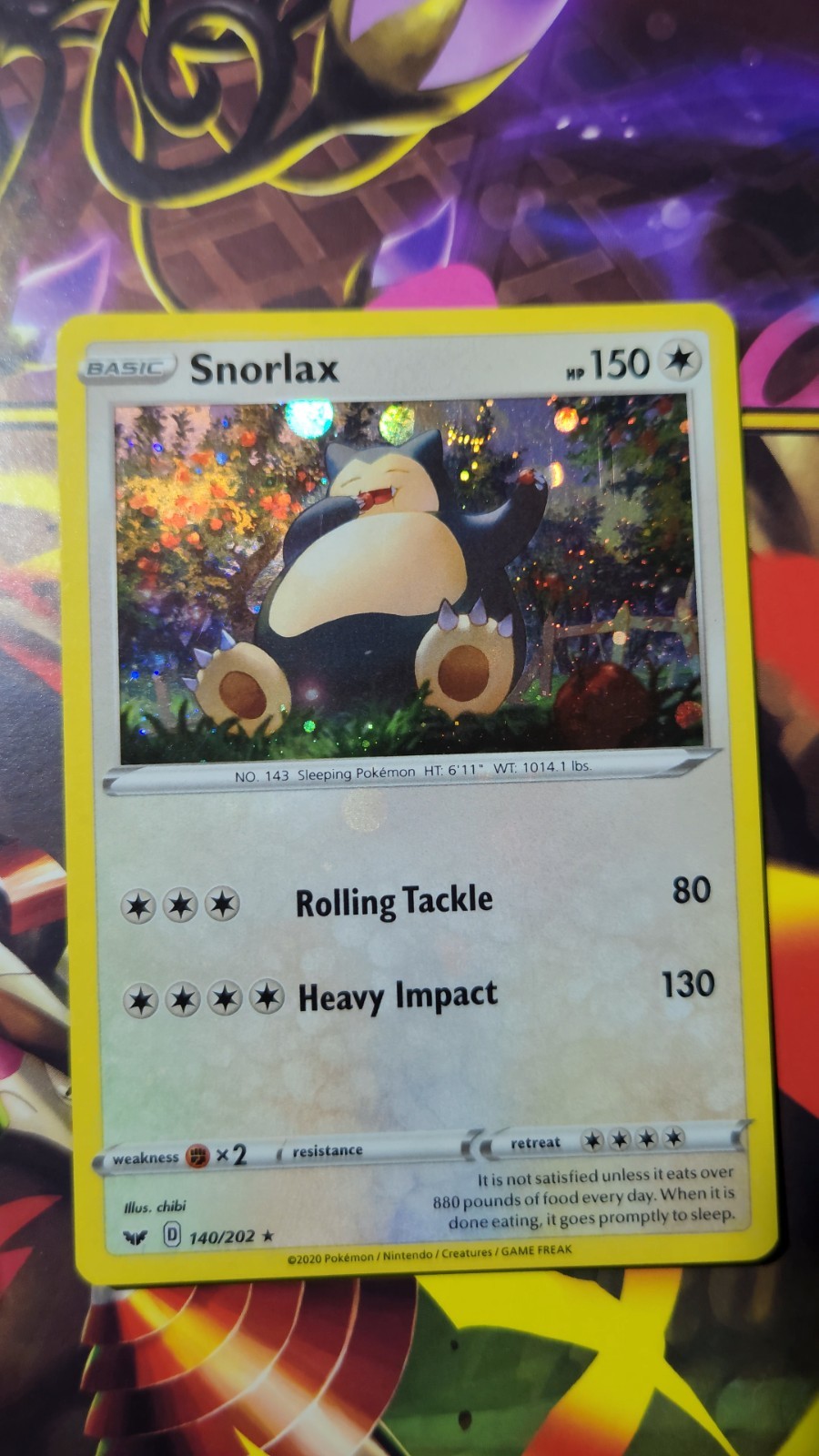 Pokémon Snorlax SWSH119 SWSH Sword & Shield Promo Holo Partial Double NmM