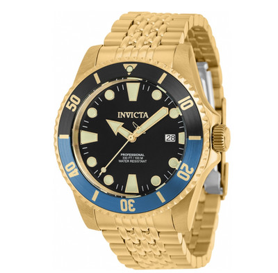 Invicta Pro Diver Automatic Men's 44mm Lume Markers 100M Gold Watch 39761