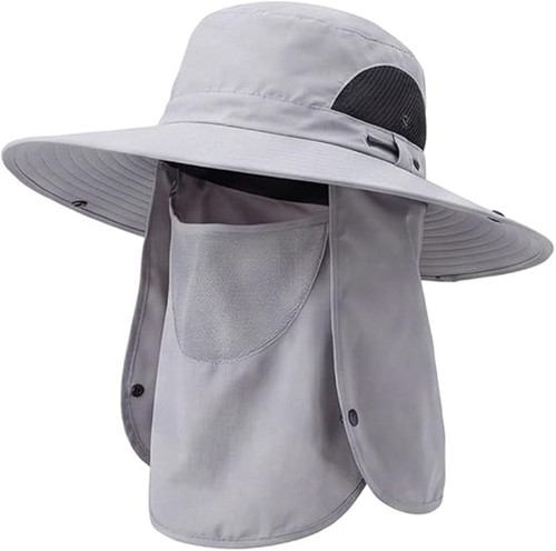 Detachable Face Cover Sun Hat, UPF 50+ Neck Protection Outdoor Cap for Fishing - Picture 15 of 22