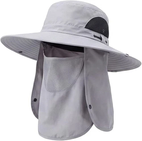 Detachable Face Cover Sun Hat, UPF 50+ Neck Protection Outdoor Cap for Fishing - Picture 20 of 22