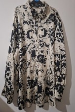 Womans Button Up Oversied Animal Print Silk Feel Shirt Uk Size 22 Boohoo