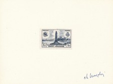 France 1947 N°786 Saint Nazaire débarquement britanique signé du graveur Mazelin
