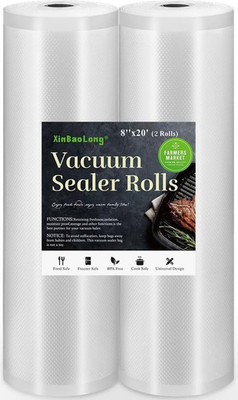 Vacuum Sealer Bags for Food - Seal a Meal Bags Rolls - 8Inx20 Rolls 2 Pack -  -