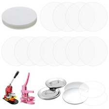200 Pcs Clear Badge Film Button Maker Supplies Plastic Badge Protective Films Ba