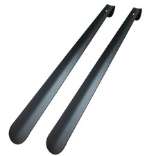 SUNUNICO Metal Shoe Horn Long Handle For Seniors, 420mm 40mm 25mm, Black
