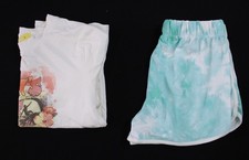 Sunset West Girl's Roxy Graphic S/S Top  Sporty Short Set AR8 Mint Large