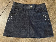 Sonoma Girls Sz 4 Stretch Rhinestone Denim Skirt Skort Guc