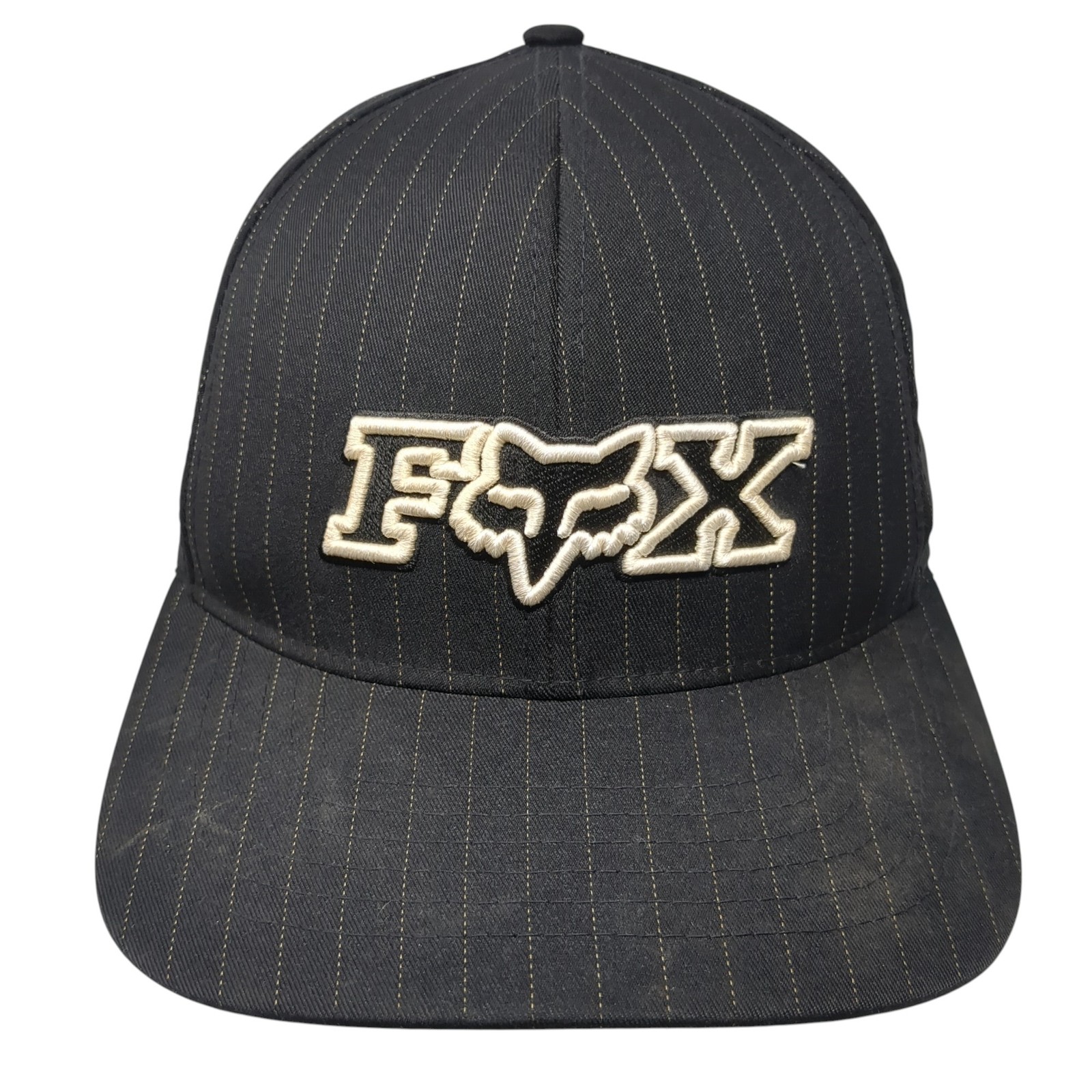Fox Fitted Baseball Hat Black Medium Embroidered … - image 1