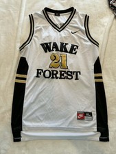 Vintage Tim Duncan Wake Forest Nike Jersey Size XL White