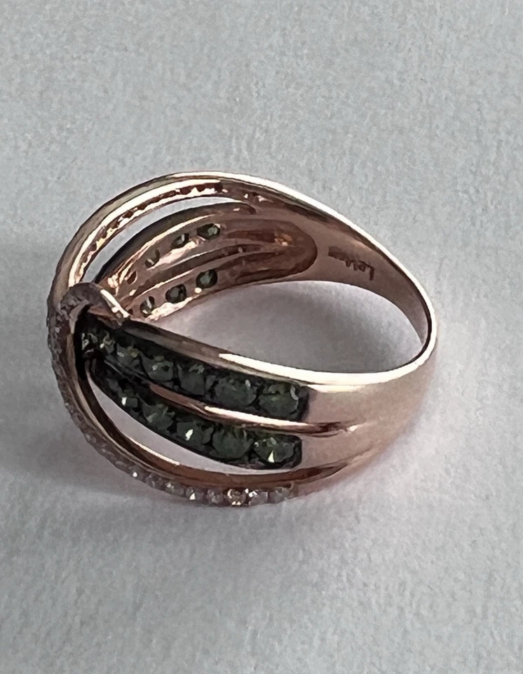 Le Vian 14k Rose Gold Exotics 1.25 ctw Green & White Diamond Ring - Image 4 of 4
