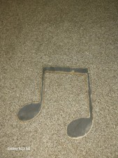 Vintage Cast Iron Musical Note, Approx 6.5 X 7 Inches Weathered
