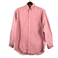 VTG Ralph Lauren Yarmouth Shirt 16-35 Pink Oxford Button Down Flesh Pony Cotton