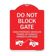 Heavy-Gauge Gate Warning Sign  Red & White 18x24  Made in USA