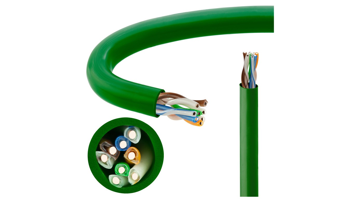 UTP Cable Cat.5e U/UTP 4x2x0.5 Green 3M/305m UU009120237 305