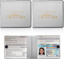 Car Registration Insurance Holder, 2Pack Essential Auto Card Document Glove Box